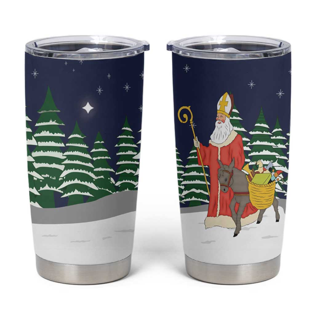 Saint Nicholas Christmas Tumbler Cup Xmas Holiday Patterns - Wonder Print Shop