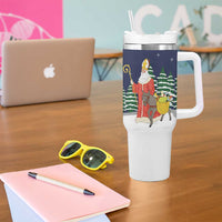 Saint Nicholas Christmas Tumbler With Handle Xmas Holiday Patterns - Wonder Print Shop