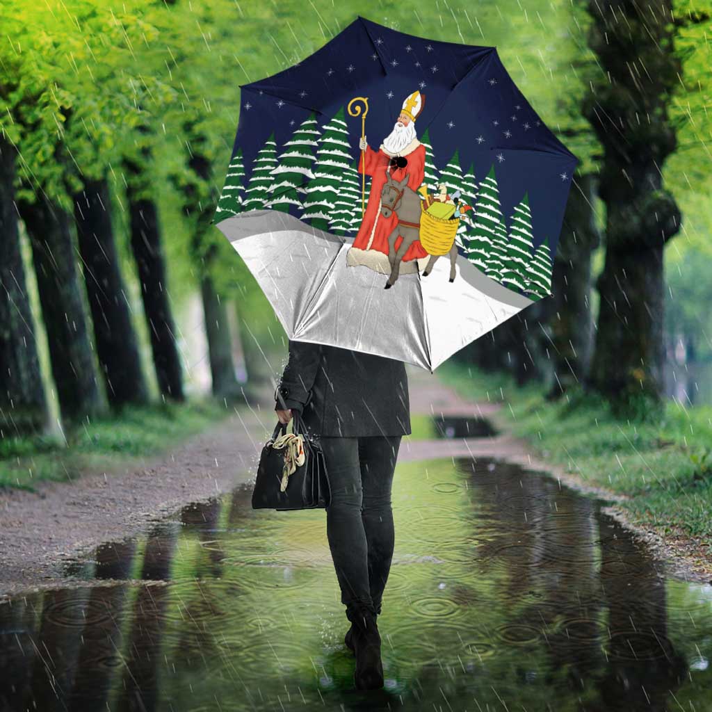 Saint Nicholas Christmas Umbrella Xmas Holiday Patterns - Wonder Print Shop