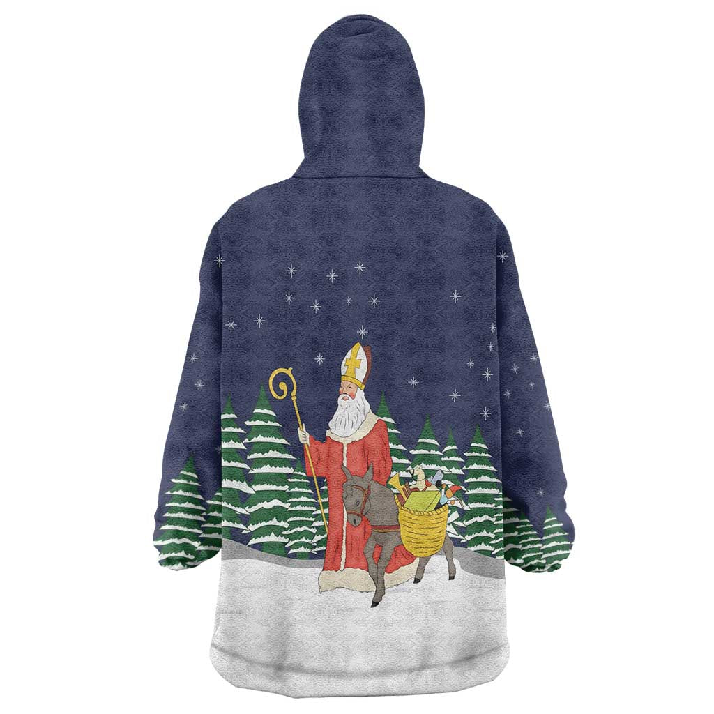Saint Nicholas Christmas Wearable Blanket Hoodie Xmas Holiday Patterns - Wonder Print Shop