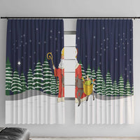 Saint Nicholas Christmas Window Curtain Xmas Holiday Patterns - Wonder Print Shop