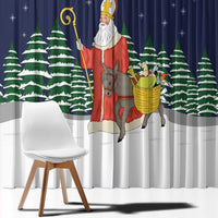 Saint Nicholas Christmas Window Curtain Xmas Holiday Patterns - Wonder Print Shop