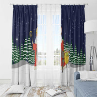 Saint Nicholas Christmas Window Curtain Xmas Holiday Patterns - Wonder Print Shop