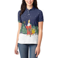 Saint Nicholas Christmas Women Polo Shirt Xmas Holiday Patterns - undefined