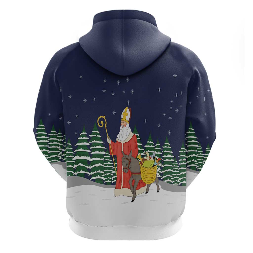 Saint Nicholas Christmas Zip Hoodie Xmas Holiday Patterns - Wonder Print Shop