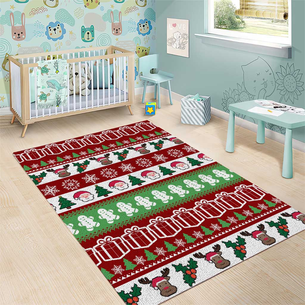 Snowman Tree Christmas Area Rug Xmas Holiday Patterns - Wonder Print Shop