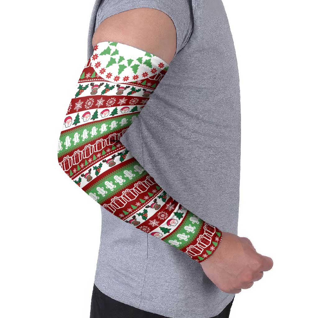 Snowman Tree Christmas Arm Sleeves Xmas Holiday Patterns - Wonder Print Shop