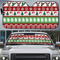 Snowman Tree Christmas Auto Sun Shade Xmas Holiday Patterns - Wonder Print Shop