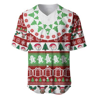Snowman Tree Christmas Baseball Jersey Xmas Holiday Patterns - Wonder Print Shop