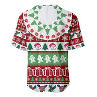 Snowman Tree Christmas Baseball Jersey Xmas Holiday Patterns - Wonder Print Shop