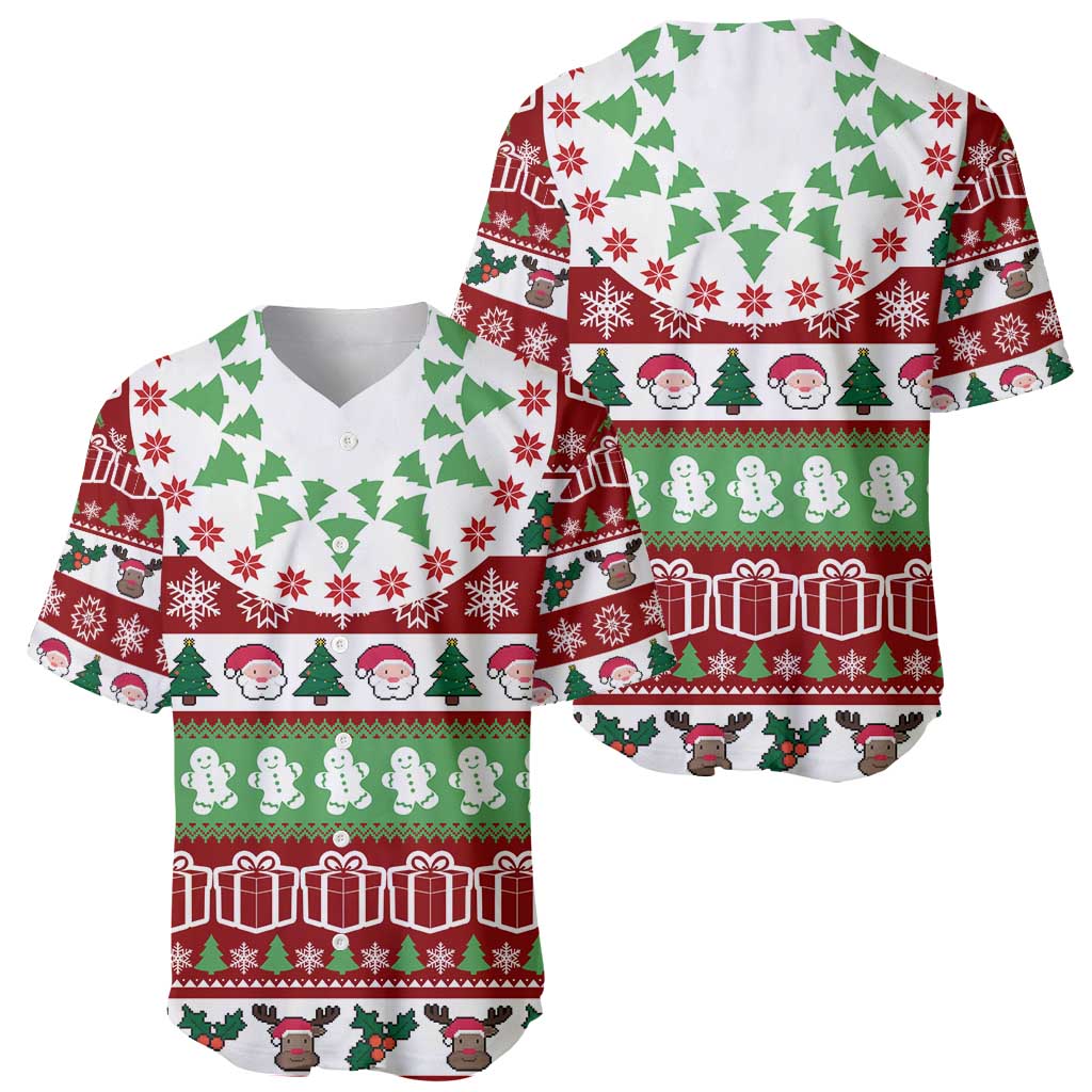 Snowman Tree Christmas Baseball Jersey Xmas Holiday Patterns - Wonder Print Shop