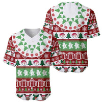 Snowman Tree Christmas Baseball Jersey Xmas Holiday Patterns - Wonder Print Shop