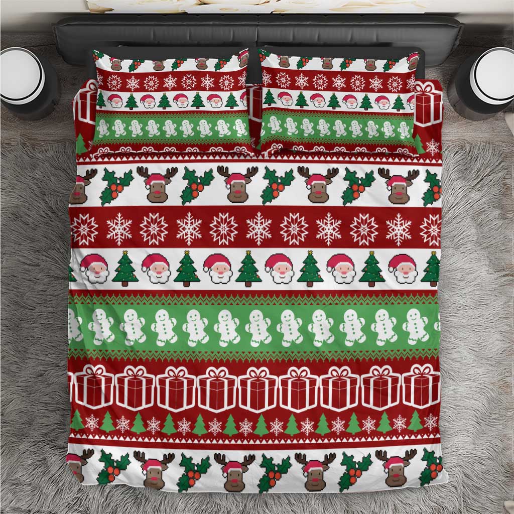 Snowman Tree Christmas Bedding Set Xmas Holiday Patterns - Wonder Print Shop
