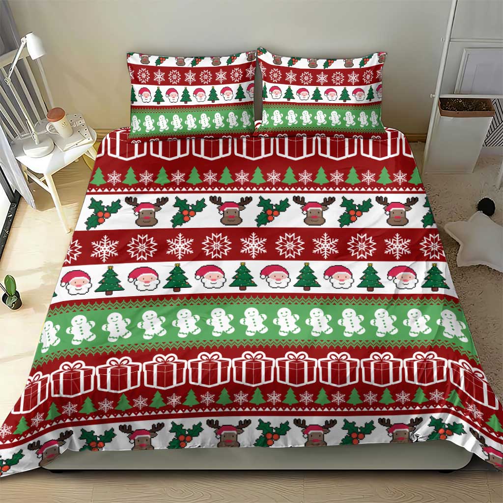 Snowman Tree Christmas Bedding Set Xmas Holiday Patterns - Wonder Print Shop