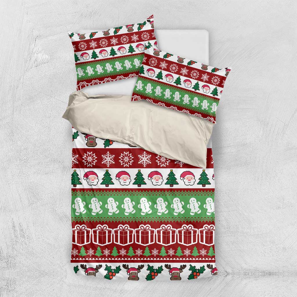 Snowman Tree Christmas Bedding Set Xmas Holiday Patterns - Wonder Print Shop