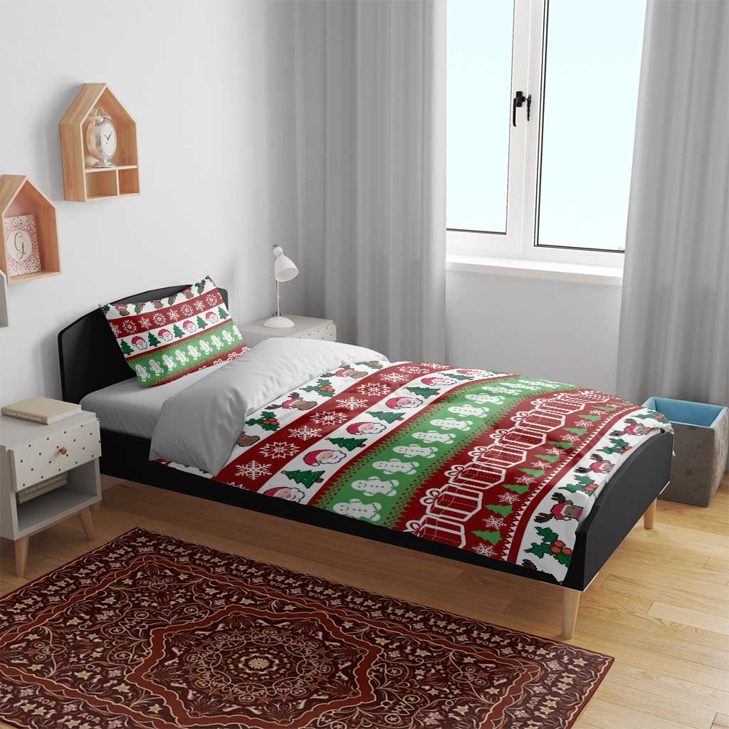 Snowman Tree Christmas Bedding Set Xmas Holiday Patterns - Wonder Print Shop