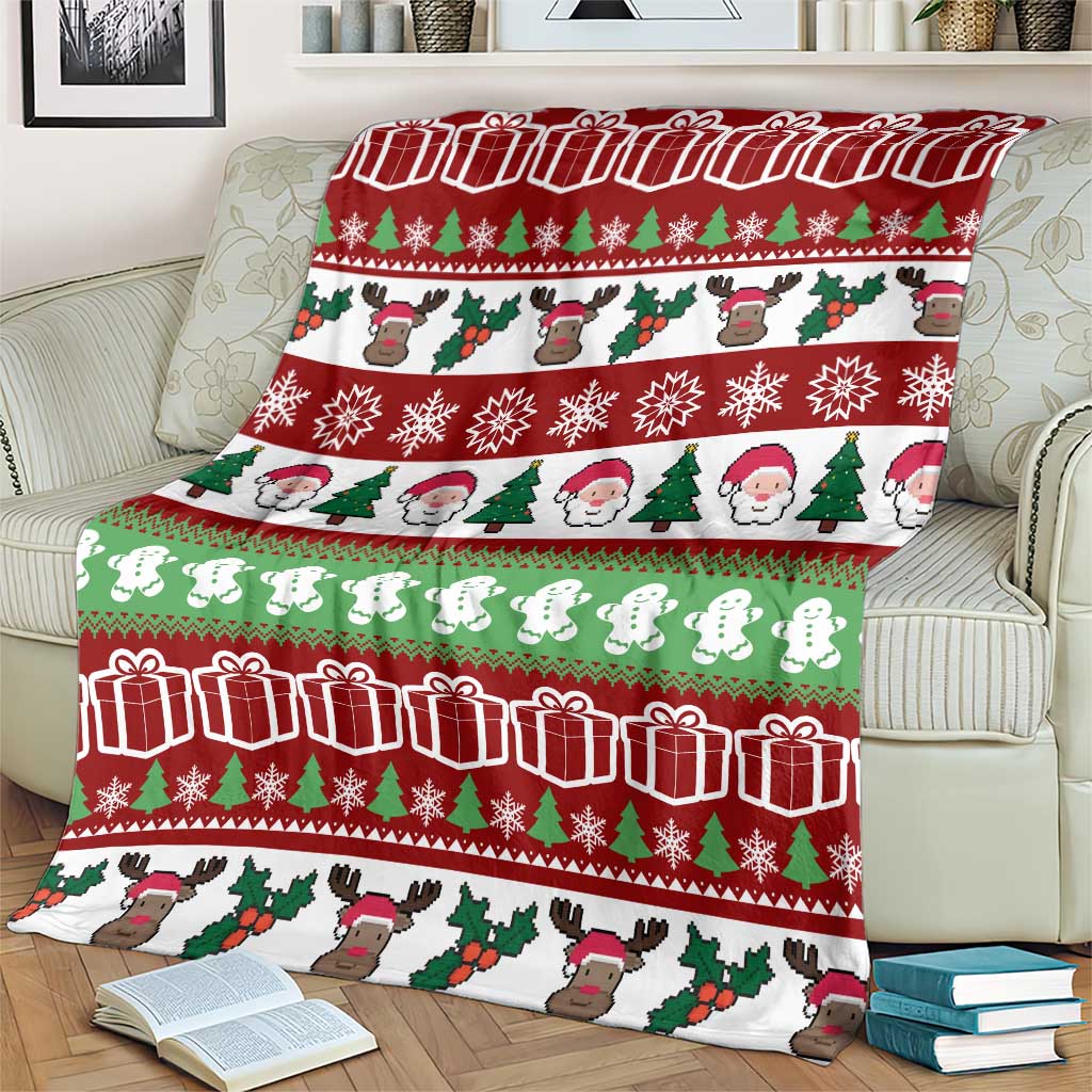 Snowman Tree Christmas Blanket Xmas Holiday Patterns - Wonder Print Shop