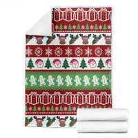 Snowman Tree Christmas Blanket Xmas Holiday Patterns - Wonder Print Shop
