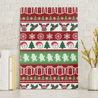 Snowman Tree Christmas Canvas Wall Art Xmas Holiday Patterns - Wonder Print Shop