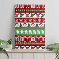 Snowman Tree Christmas Canvas Wall Art Xmas Holiday Patterns - Wonder Print Shop