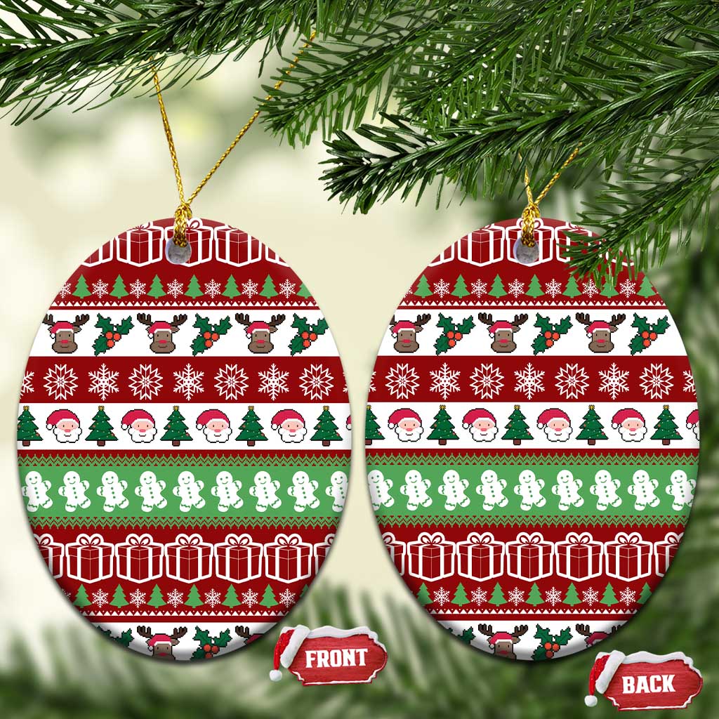 Snowman Tree Christmas Ceramic Ornament Xmas Holiday Patterns - Wonder Print Shop