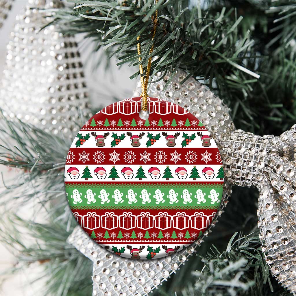 Snowman Tree Christmas Ceramic Ornament Xmas Holiday Patterns - Wonder Print Shop