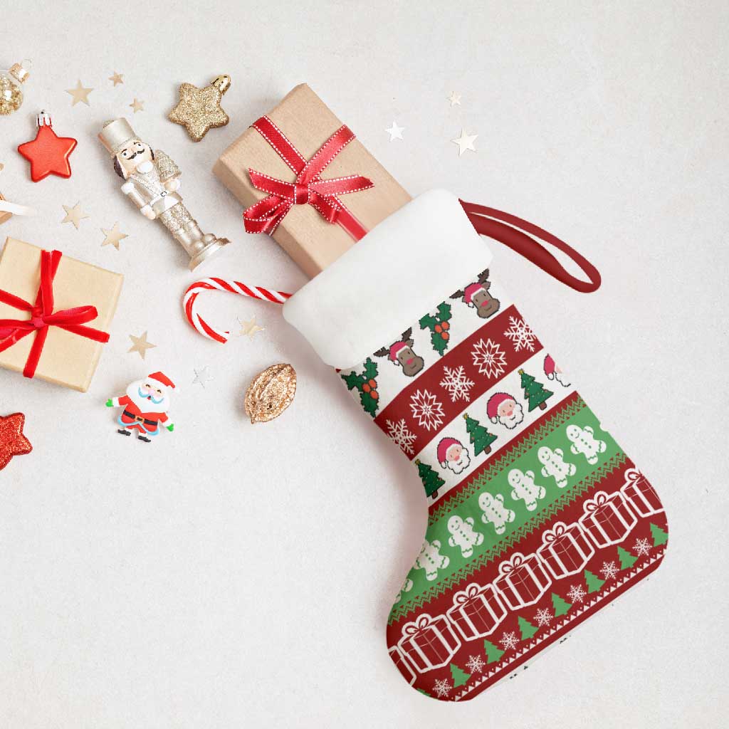 Snowman Tree Christmas Stocking Xmas Holiday Patterns - Wonder Print Shop