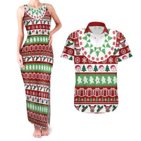 Snowman Tree Christmas Couples Matching Tank Maxi Dress and Hawaiian Shirt Xmas Holiday Patterns - Wonder Print Shop