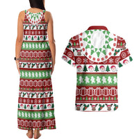 Snowman Tree Christmas Couples Matching Tank Maxi Dress and Hawaiian Shirt Xmas Holiday Patterns - Wonder Print Shop