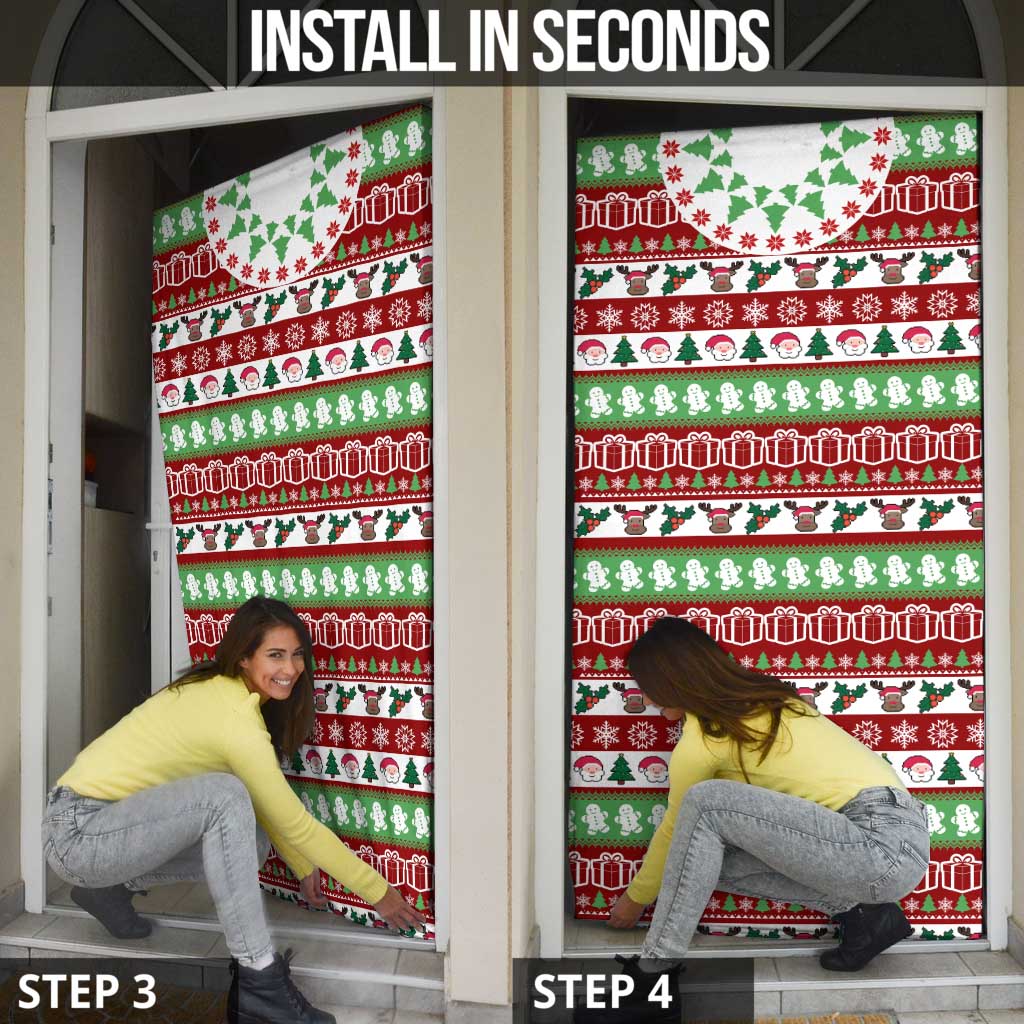Snowman Tree Christmas Door Cover Xmas Holiday Patterns - Wonder Print Shop