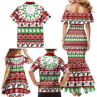 Snowman Tree Christmas Family Matching Mermaid Dress and Hawaiian Shirt Xmas Holiday Patterns - Wonder Print Shop