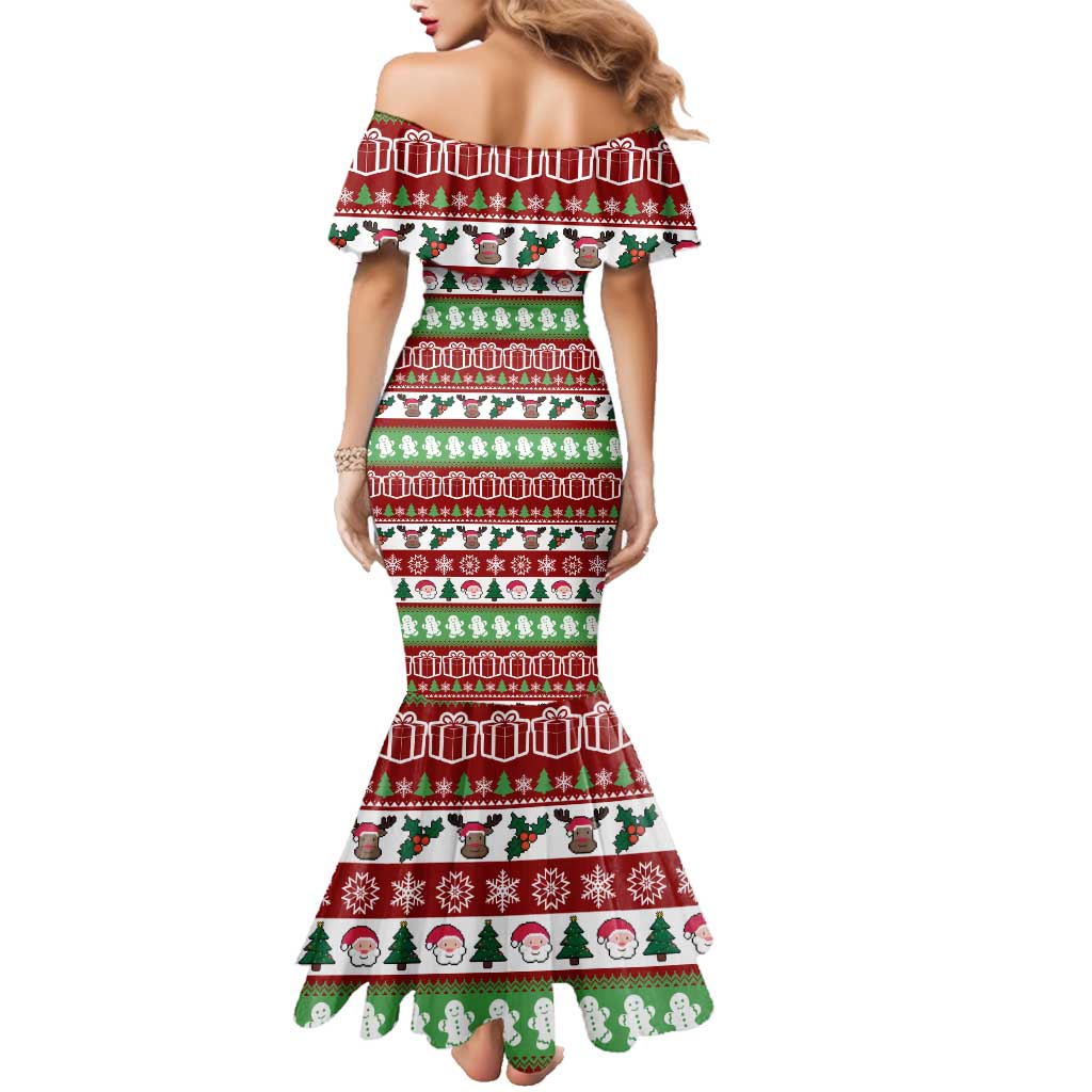 Snowman Tree Christmas Family Matching Mermaid Dress and Hawaiian Shirt Xmas Holiday Patterns - Wonder Print Shop