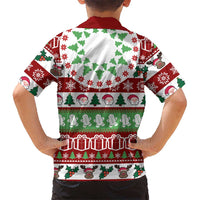 Snowman Tree Christmas Family Matching Off The Shoulder Long Sleeve Dress and Hawaiian Shirt Xmas Holiday Patterns - Wonder Print Shop