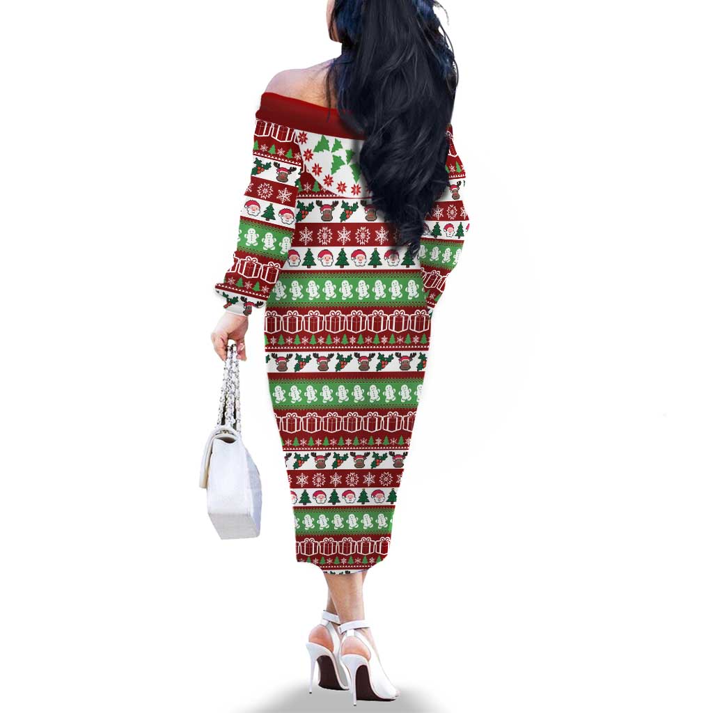 Snowman Tree Christmas Family Matching Off The Shoulder Long Sleeve Dress and Hawaiian Shirt Xmas Holiday Patterns - Wonder Print Shop