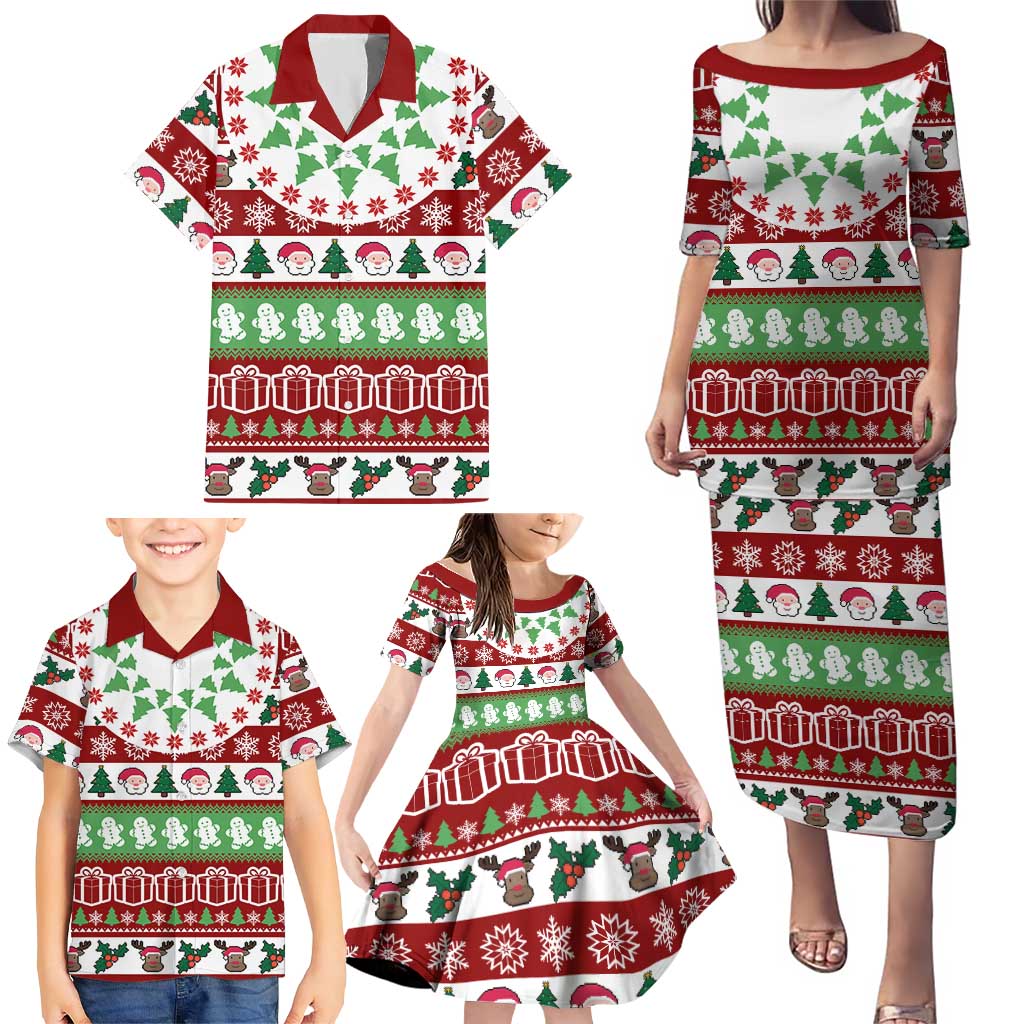 Snowman Tree Christmas Family Matching Puletasi and Hawaiian Shirt Xmas Holiday Patterns - Wonder Print Shop
