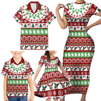 Snowman Tree Christmas Family Matching Short Sleeve Bodycon Dress and Hawaiian Shirt Xmas Holiday Patterns - Wonder Print Shop