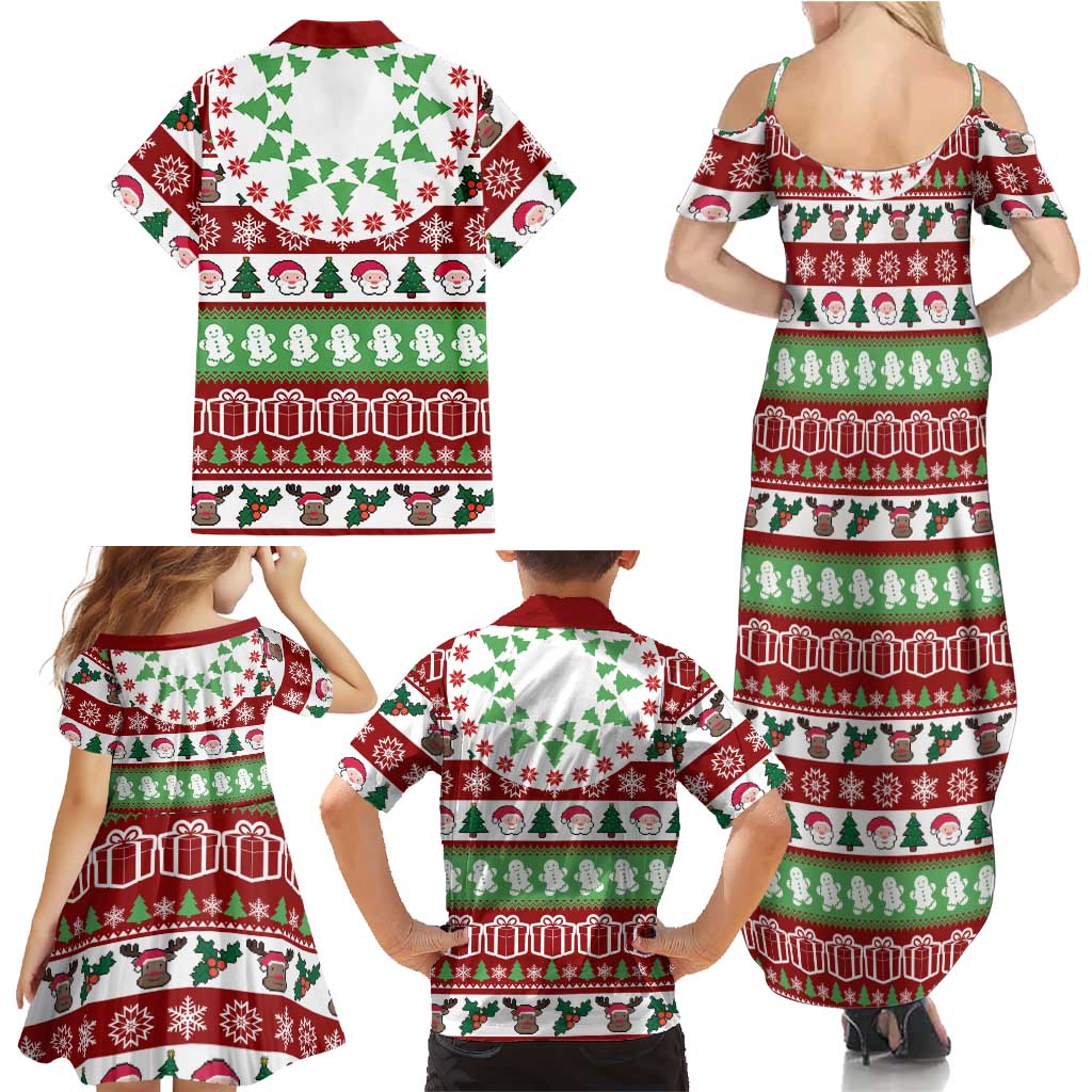 Snowman Tree Christmas Family Matching Summer Maxi Dress and Hawaiian Shirt Xmas Holiday Patterns - Wonder Print Shop