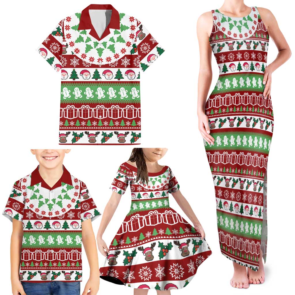 Snowman Tree Christmas Family Matching Tank Maxi Dress and Hawaiian Shirt Xmas Holiday Patterns - Wonder Print Shop