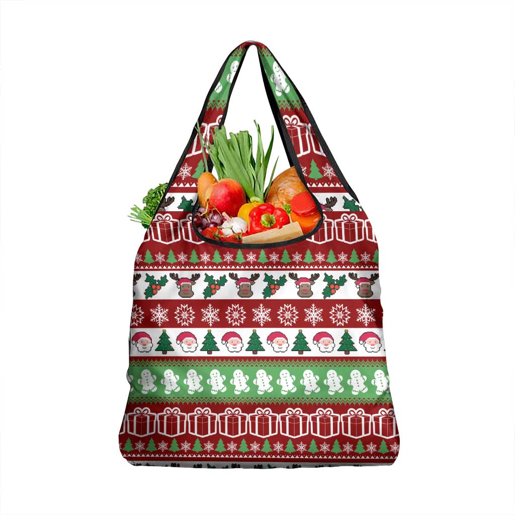 Snowman Tree Christmas Grocery Bag Xmas Holiday Patterns - Wonder Print Shop