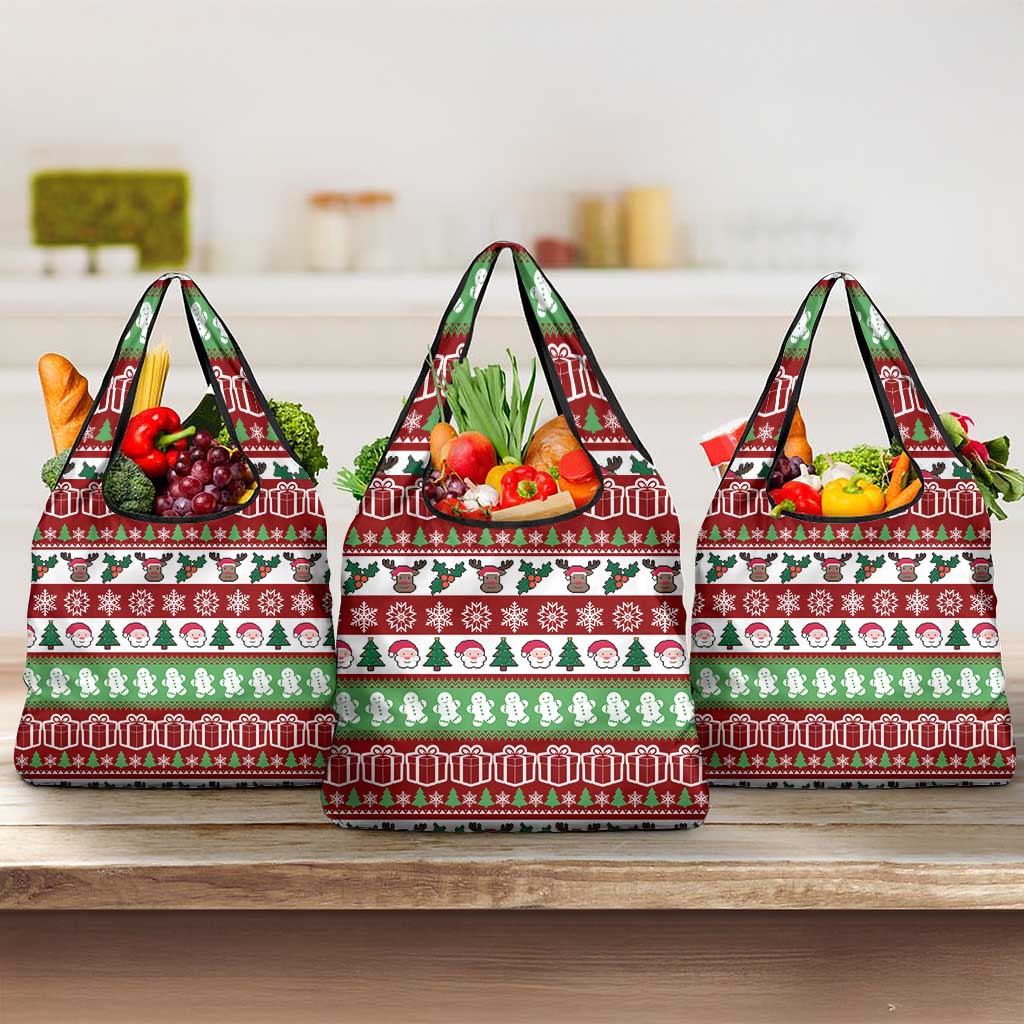 Snowman Tree Christmas Grocery Bag Xmas Holiday Patterns - Wonder Print Shop