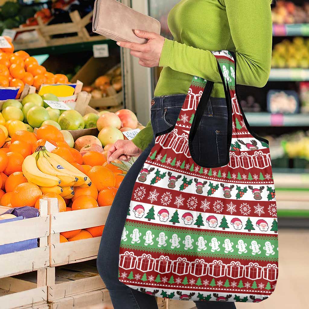 Snowman Tree Christmas Grocery Bag Xmas Holiday Patterns - Wonder Print Shop