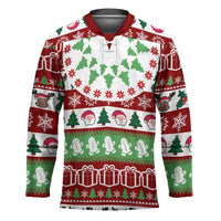 Snowman Tree Christmas Hockey Jersey Xmas Holiday Patterns - Wonder Print Shop