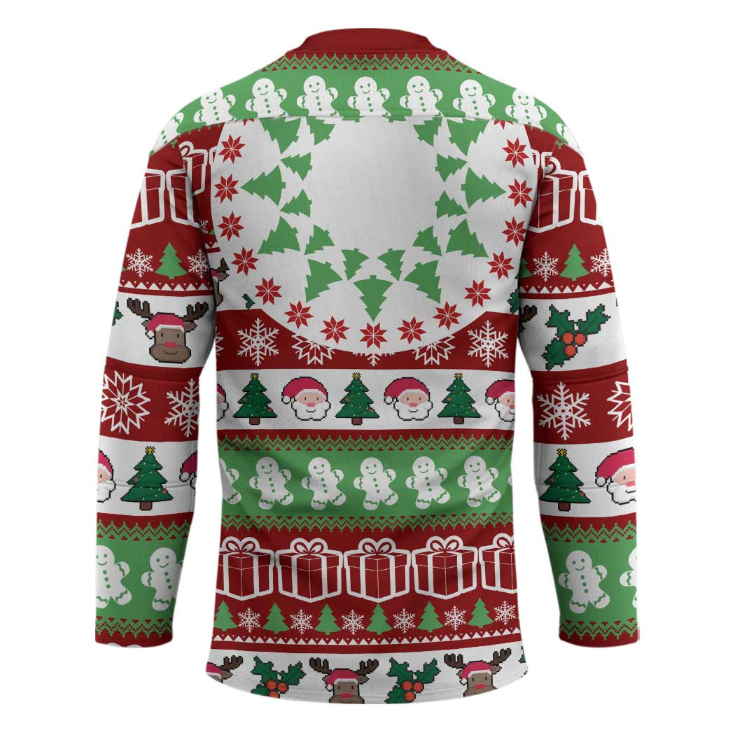 Snowman Tree Christmas Hockey Jersey Xmas Holiday Patterns - Wonder Print Shop