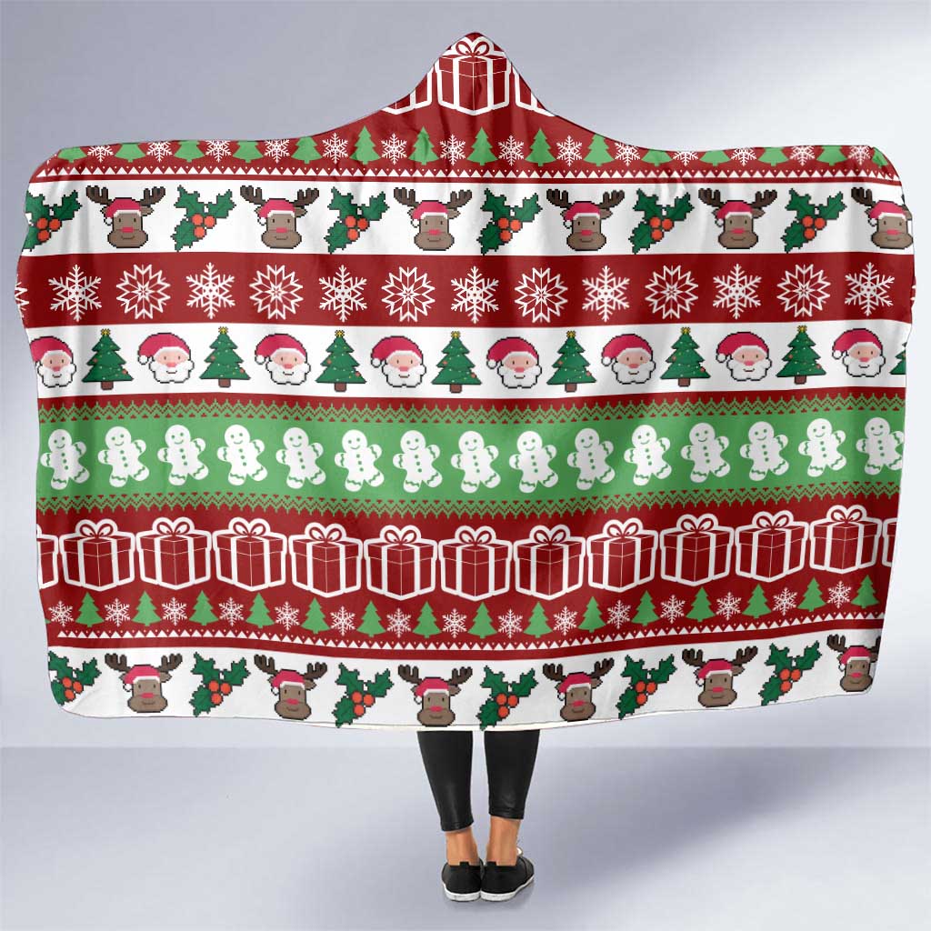Snowman Tree Christmas Hooded Blanket Xmas Holiday Patterns - Wonder Print Shop