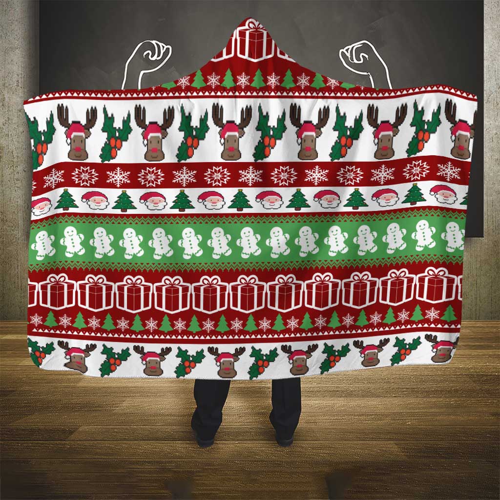 Snowman Tree Christmas Hooded Blanket Xmas Holiday Patterns - Wonder Print Shop