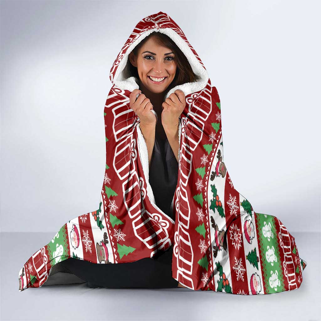 Snowman Tree Christmas Hooded Blanket Xmas Holiday Patterns - Wonder Print Shop