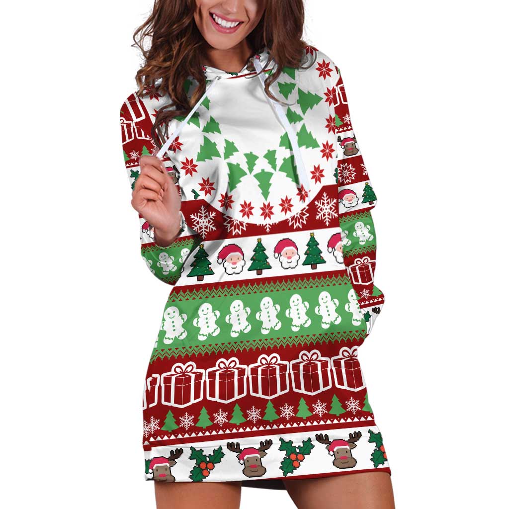 Snowman Tree Christmas Hoodie Dress Xmas Holiday Patterns - Wonder Print Shop