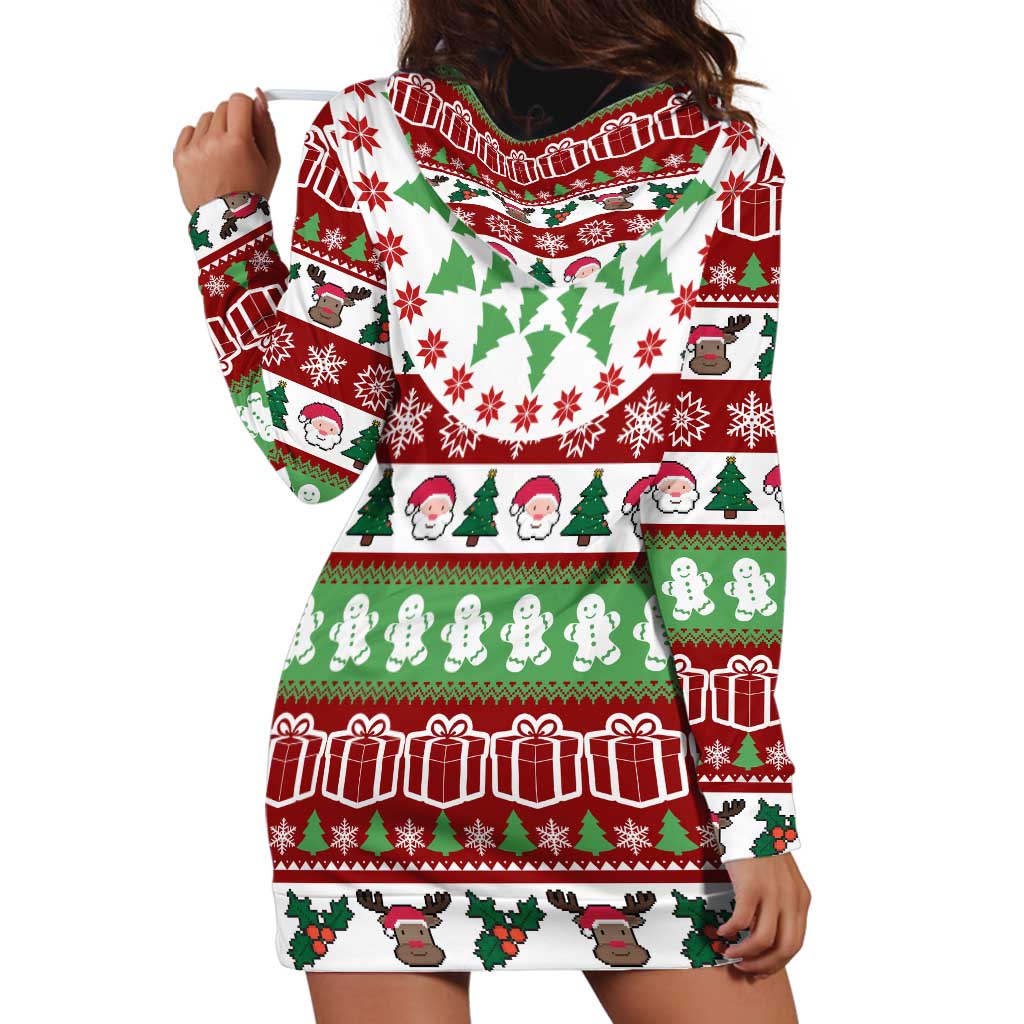 Snowman Tree Christmas Hoodie Dress Xmas Holiday Patterns - Wonder Print Shop