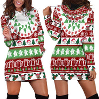 Snowman Tree Christmas Hoodie Dress Xmas Holiday Patterns - Wonder Print Shop