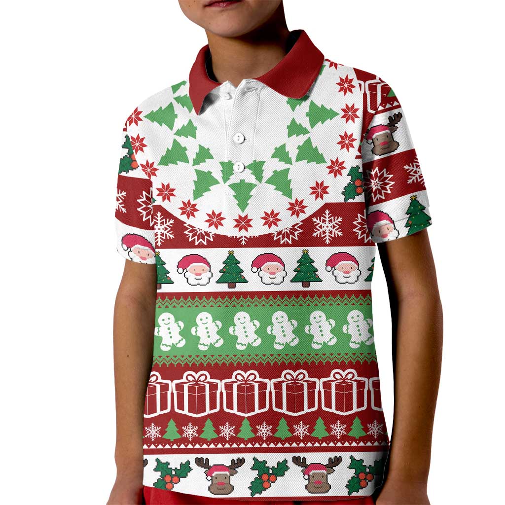 Snowman Tree Christmas Kid Polo Shirt Xmas Holiday Patterns - Wonder Print Shop